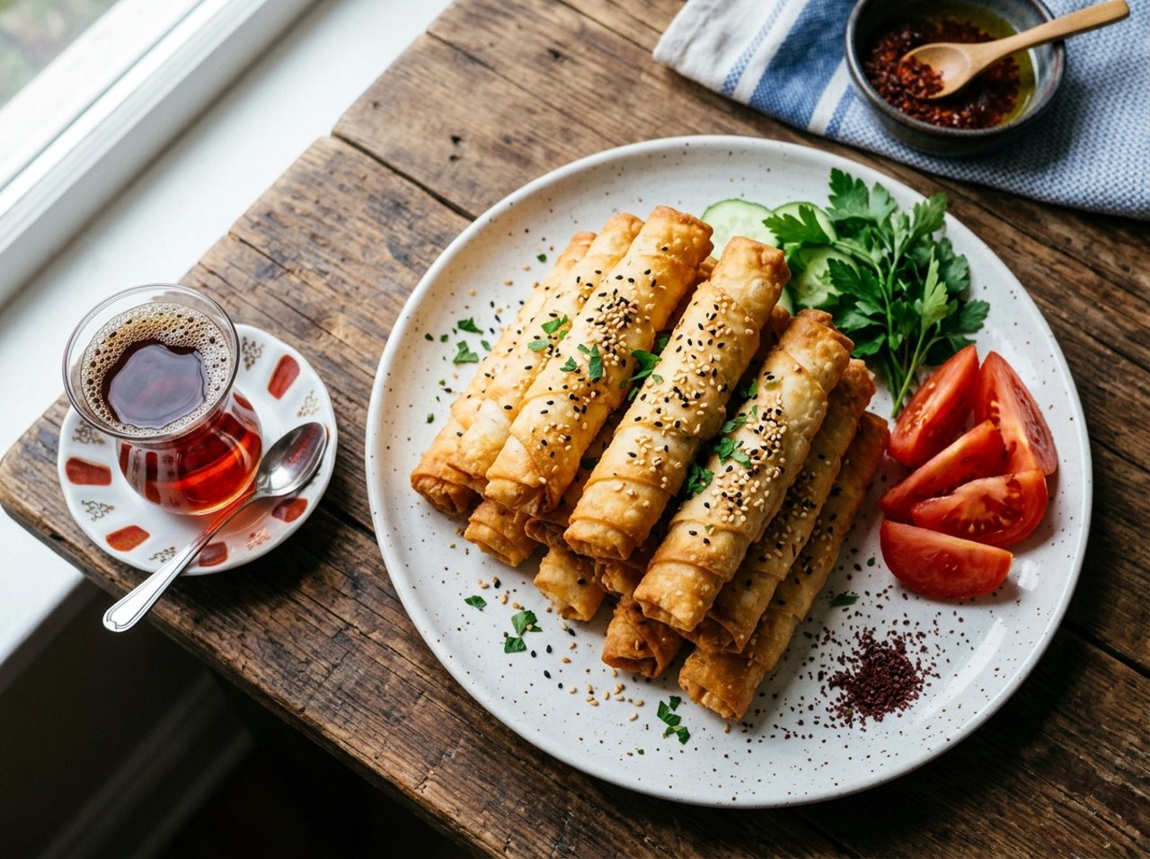 Peynirli ve Maydanozlu Çıtır Sigara Böreği
