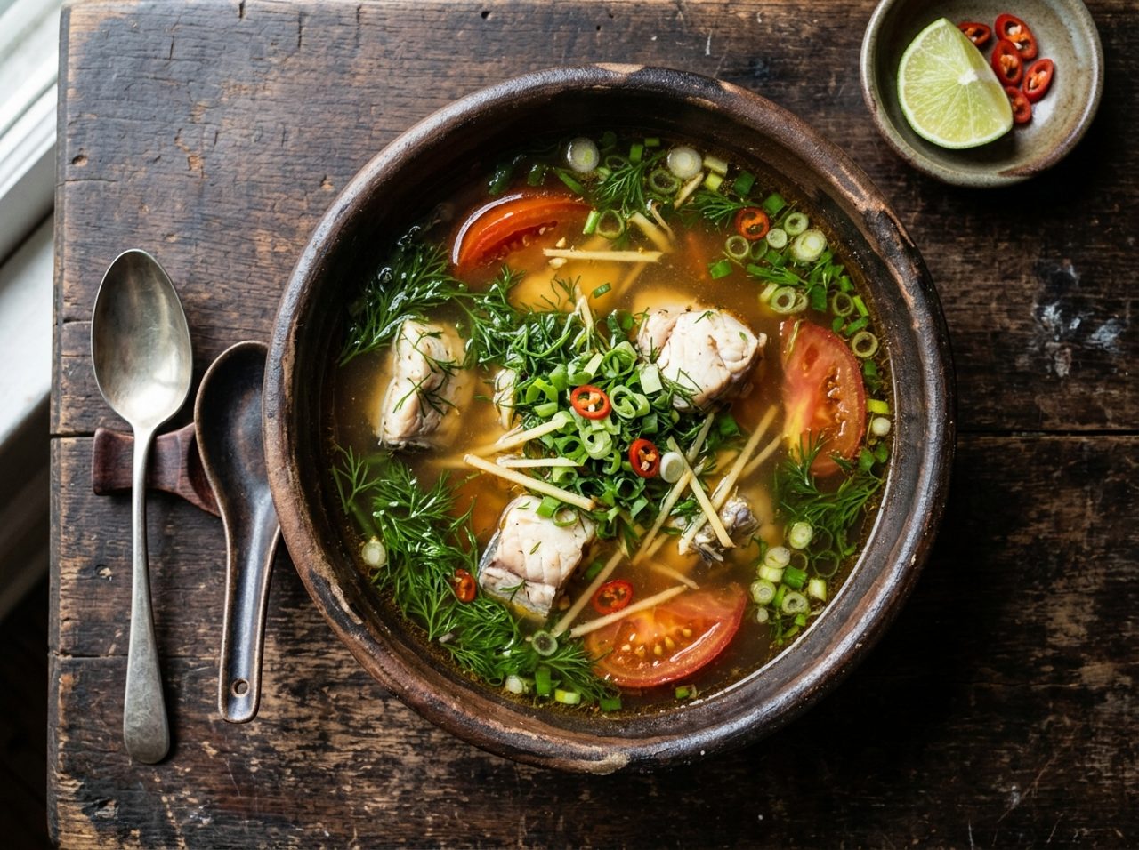 Vietnamese Fish and Dill Soup (Canh Cá Thì La)