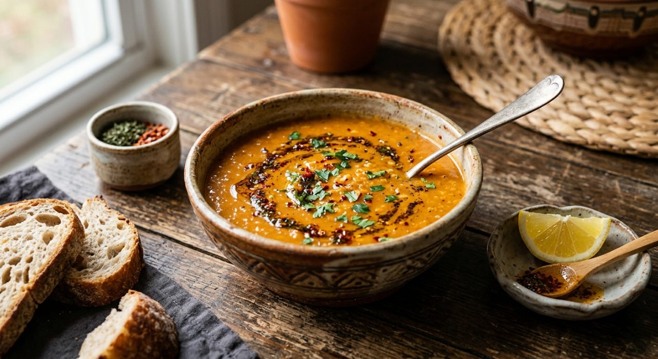 Anatolian Spiced Lentil and Bulgur Soup