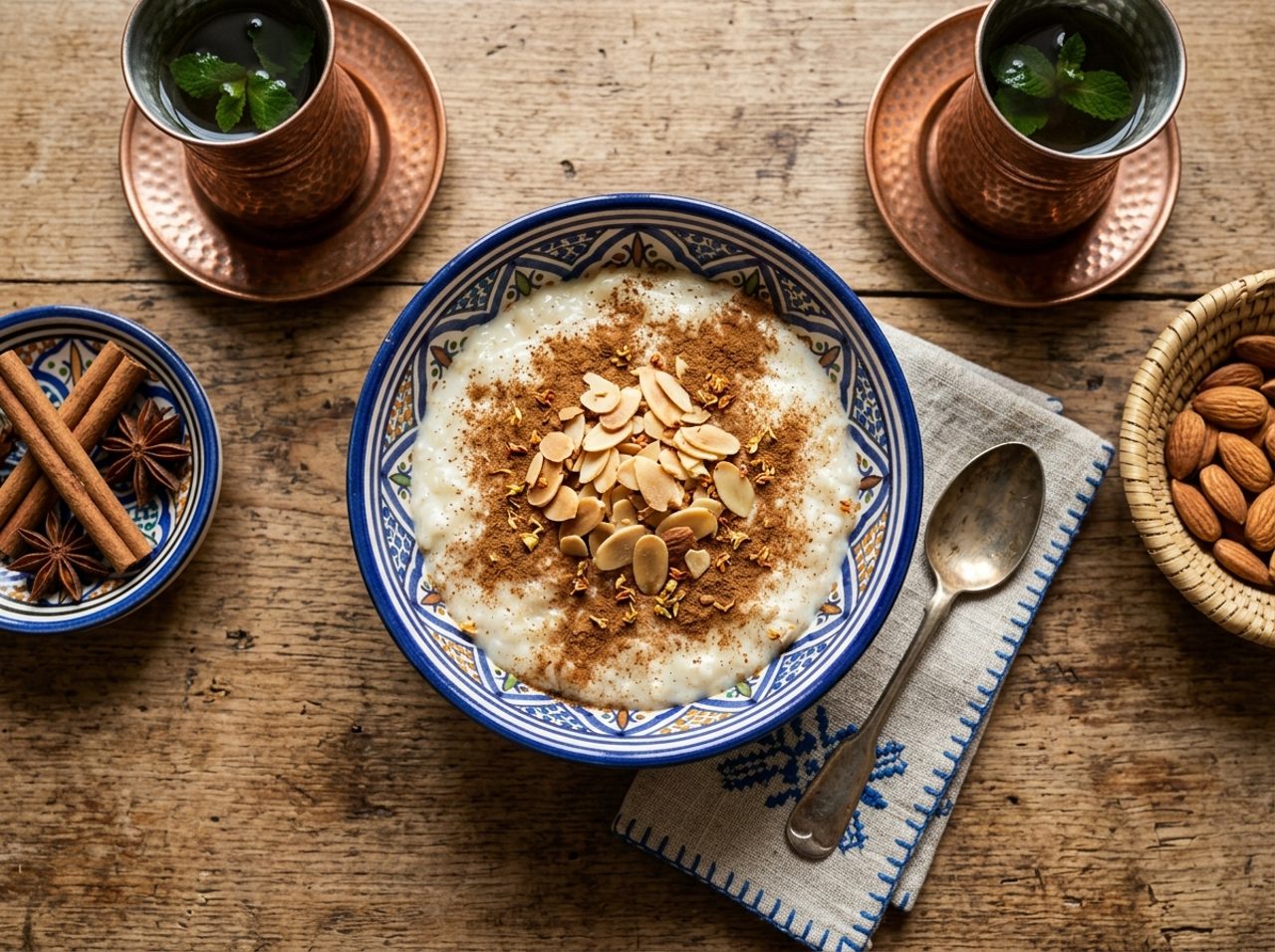Marokkanischer Milchreis mit Orangenblütenwasser