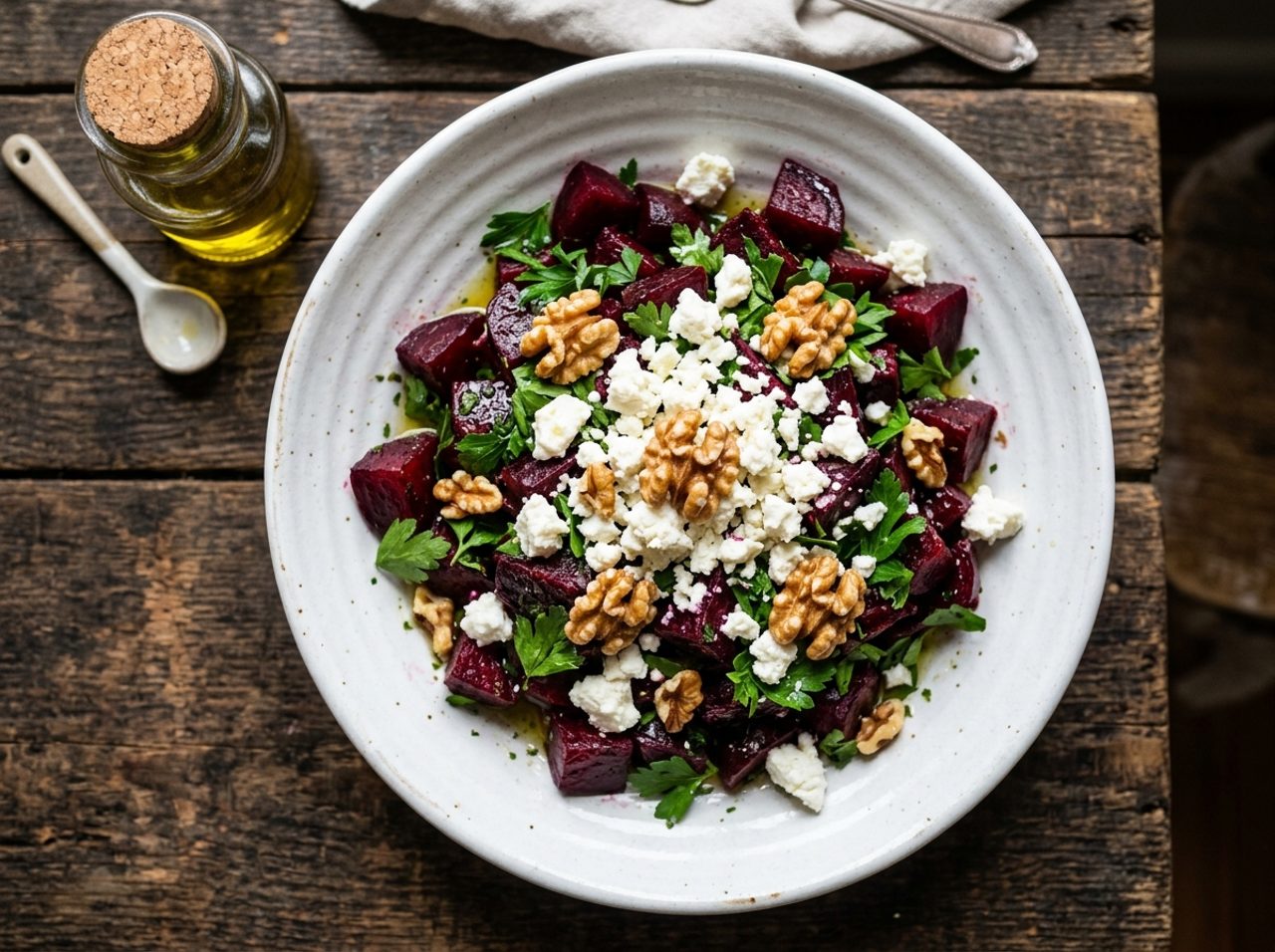 Peynirli ve Cevizli Pancar Salatası