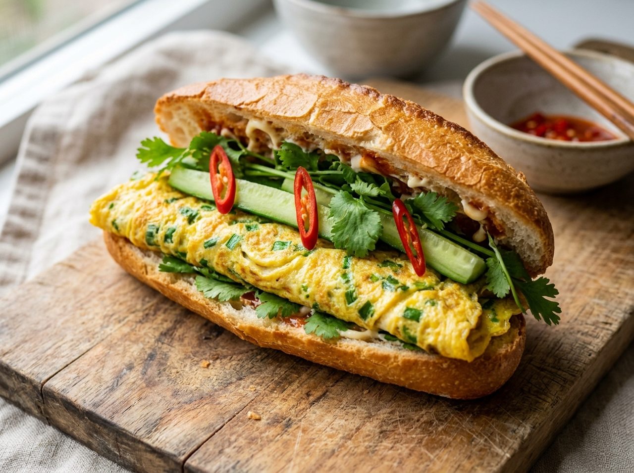 Yumurtalı Bánh Mì (Viyetnam Kahvaltı Sandviçi)