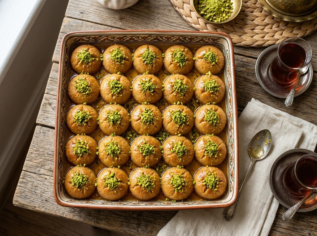 Gâteaux turcs à la semoule et sirop (Şekerpare)