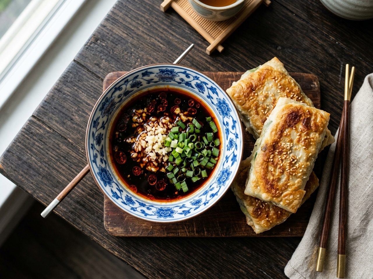 Chinesische Knoblauch-Sojasauce mit Schwarzem Essig