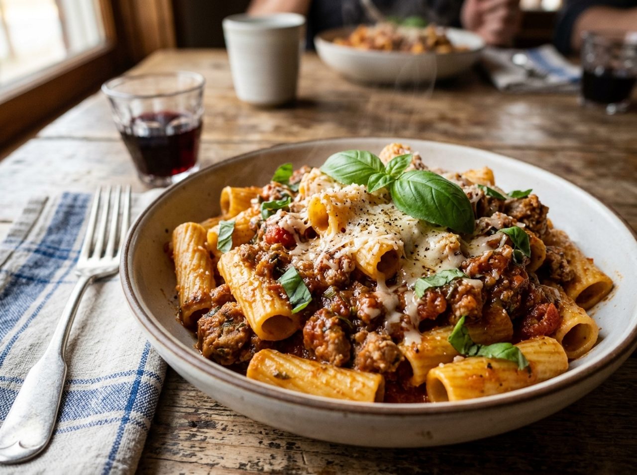 Sosisli Ragu Soslu Rigatoni