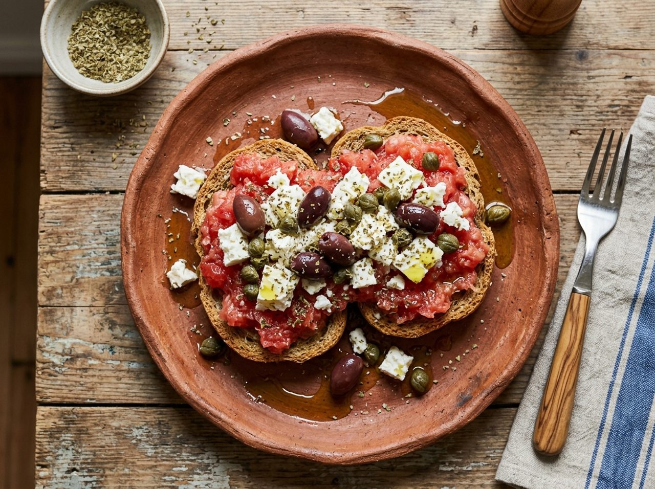 Cretan Dakos Barley Rusk Salad