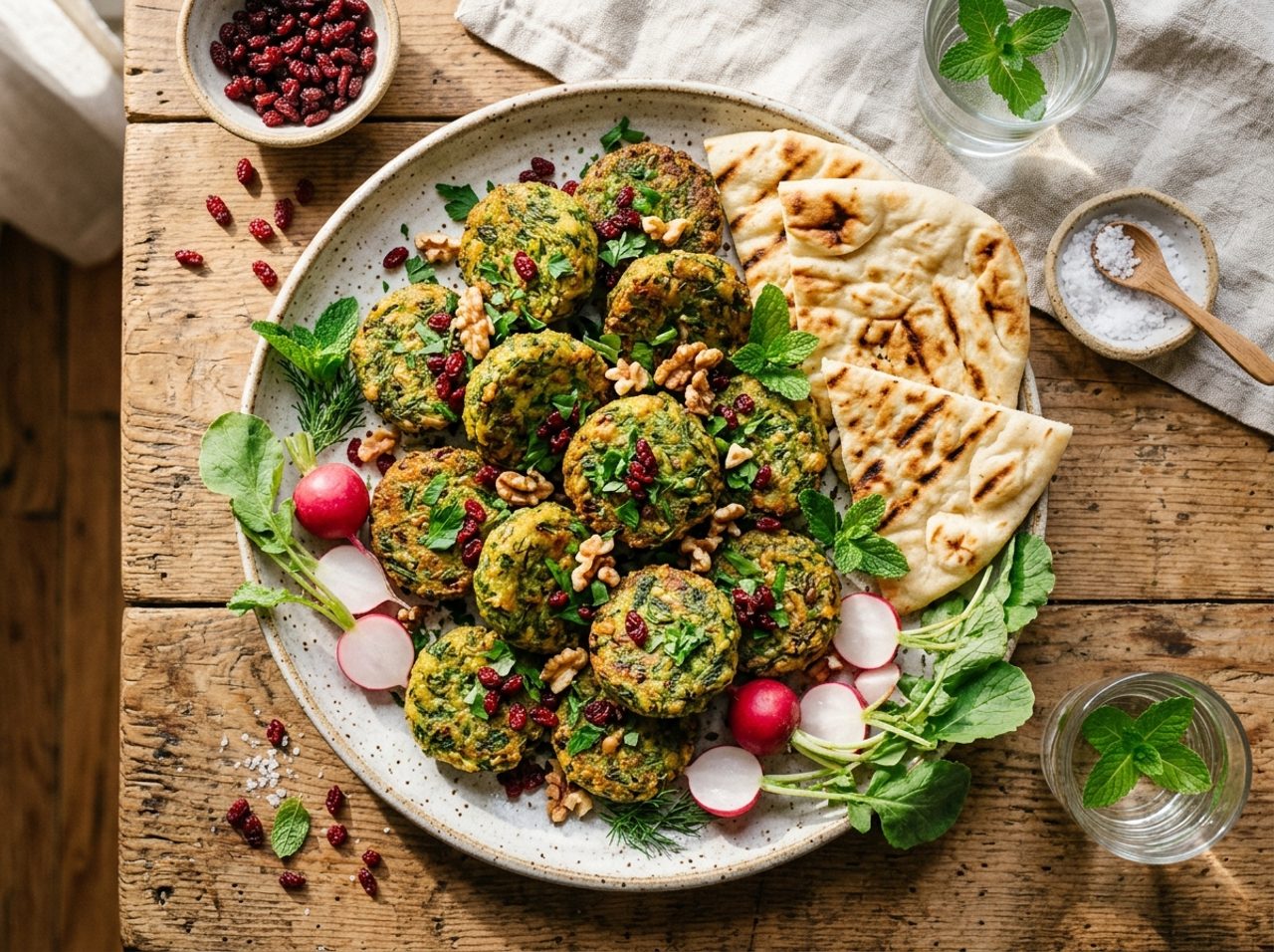 Bocaditos Persas de Hierbas y Nueces (Kuku Sabzi)