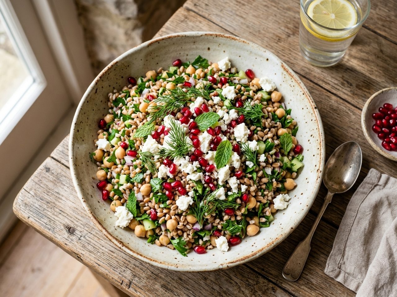 Türkischer Weizen-Kichererbsen-Salat mit Kräutern