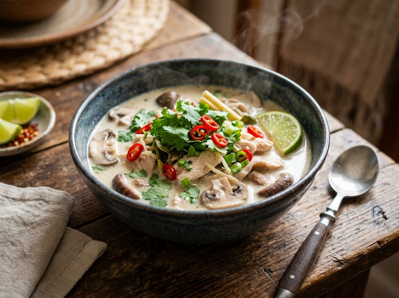 Hindistan Cevizli Tavuk Çorbası (Tom Kha Gai)
